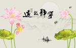 宁静致远荷花图