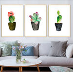 北欧简约手绘植物仙人掌装饰画