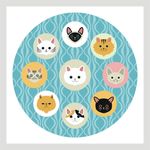 可爱猫咪印花地毯图