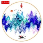 釉彩水墨画