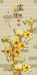 玉兰花玄关壁画