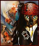 海盗猫油画