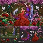 梦幻桃花园女神婚纱写真背景