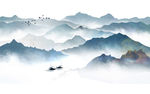 水墨山水壁画