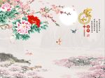 家和富贵牡丹梅花图