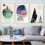 欧式抽象几何山峰无框画