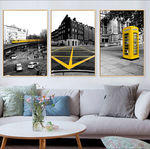 欧式现代城市建筑客厅装饰画