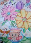 卡通小熊 卡通画 蜡笔画