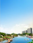 地产 湖景 园林 主画面 主图