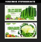 浅色调清新简洁风蔬菜展板设计