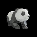 可爱熊猫 LOE POLY模型