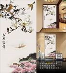 花开富贵玉兰中式玄关装饰画