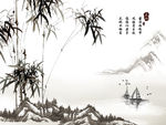 中国风庭竹客厅电视背景墙