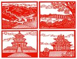 北京风光剪纸