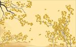 枫叶山水国画