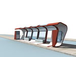 3D公交车站模型