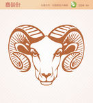 羊头CDR标志刺青矢量图