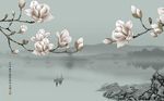 山水 玉兰花