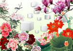 3d背景墙牡丹
