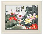 荷花九鱼图