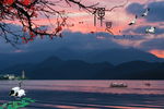 禅意梅花山水背景