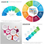 创意标签图表按钮矢量