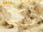 江山多娇山水风景画大理石背景墙