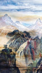 桂林山水风景大理石纹理石纹玄关