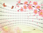 3D手绘花纹电视背景墙
