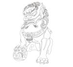 矢量手绘石狮子