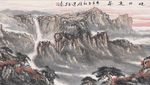 超大巨幅高原山河河水背景墙