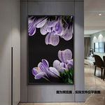 紫色浪漫郁金香花朵背景装饰画
