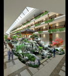 中庭假山景观效果图