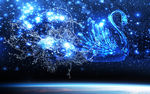 梦幻星空星光天鹅电视背景墙