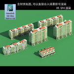 多层建筑 景观 小区 地产