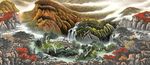 万紫千红江山如画聚宝盆风景画