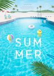 清新夏日泳池派对海报