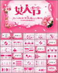 唯美花卉三八妇女节妇联PPT