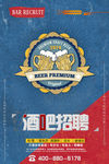 复古酒吧创意招聘海报