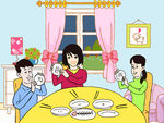 电脑画节约粮食儿童画节粮绘画
