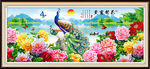 花开富贵孔雀牡丹吉祥图
