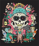 骷髅头餐饮洋酒吧潮牌流行插图
