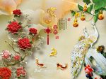 玉雕家和富贵孔雀图