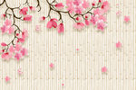 简约手绘梅花竹简背景