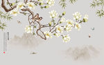手绘花鸟背景墙