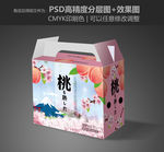 水蜜桃包装  桃礼盒 展开图