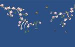 手绘玉兰花鸟
