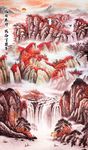 旭日东升竖幅