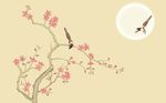 新中式工笔手绘花鸟背景墙