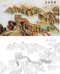 新中式玻璃背景 长城图